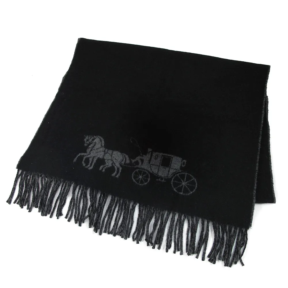 【COACH】大馬車 LOGO100%羊毛絲巾圍巾(鬱金香紫) 歷史價格詳細信息