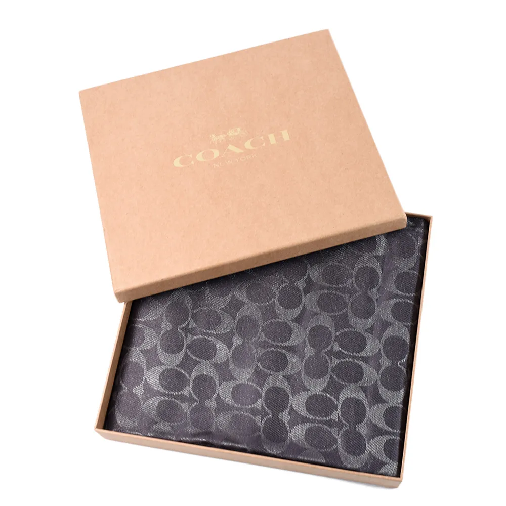 COACH Signature 金屬質感LOGO毛邊薄圍巾禮盒-銀灰 歷史價格詳細信息