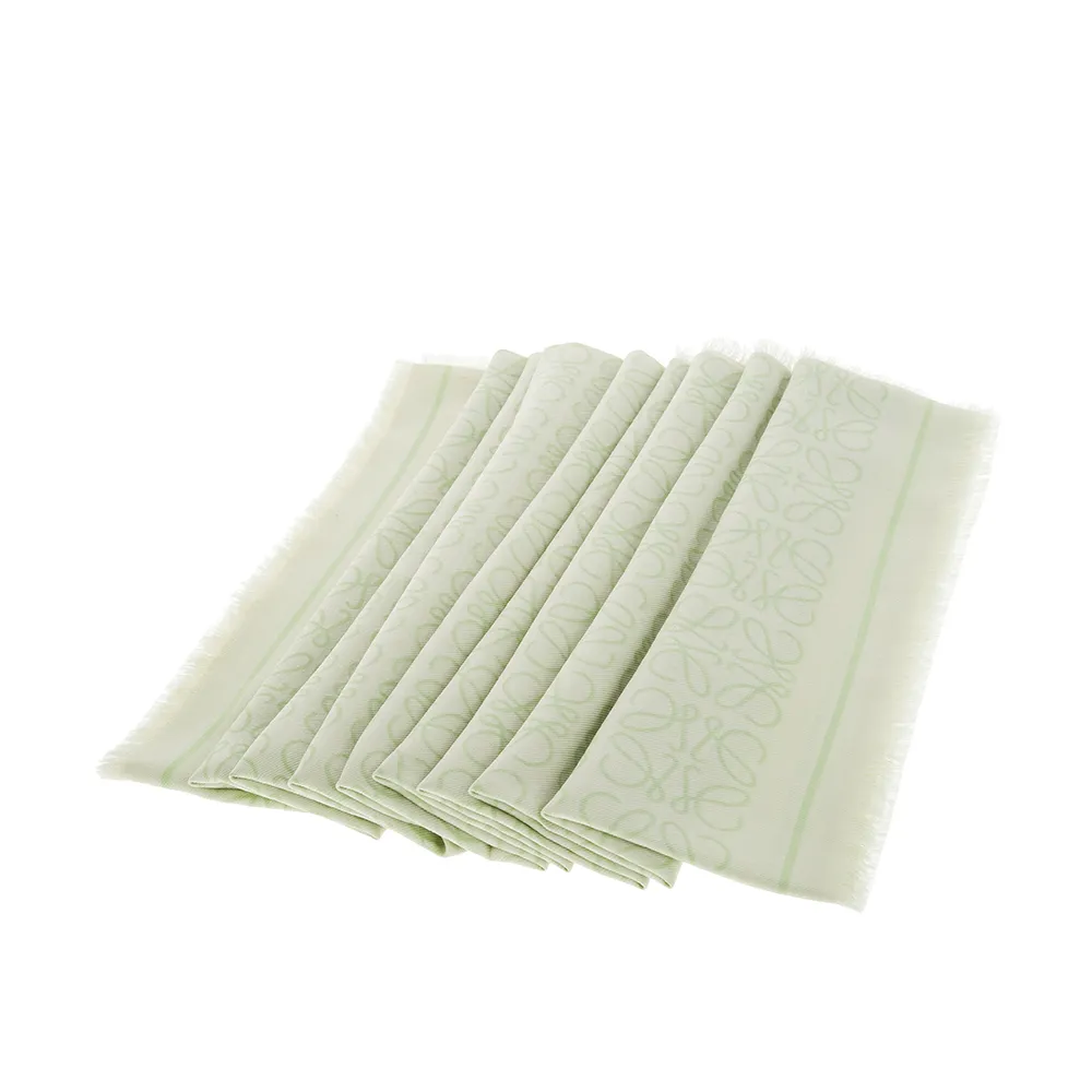 LOEWE 新款Anagram 圖案棋盤格紋雙色設計羊毛流蘇圍巾 (藍色) 歷史價格詳細信息