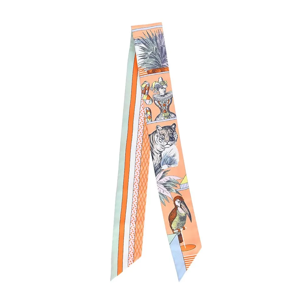 Hermes 愛馬仕 大劇院斜紋斜紋Twilly 絲巾(深藍/藍) 歷史價格詳細信息