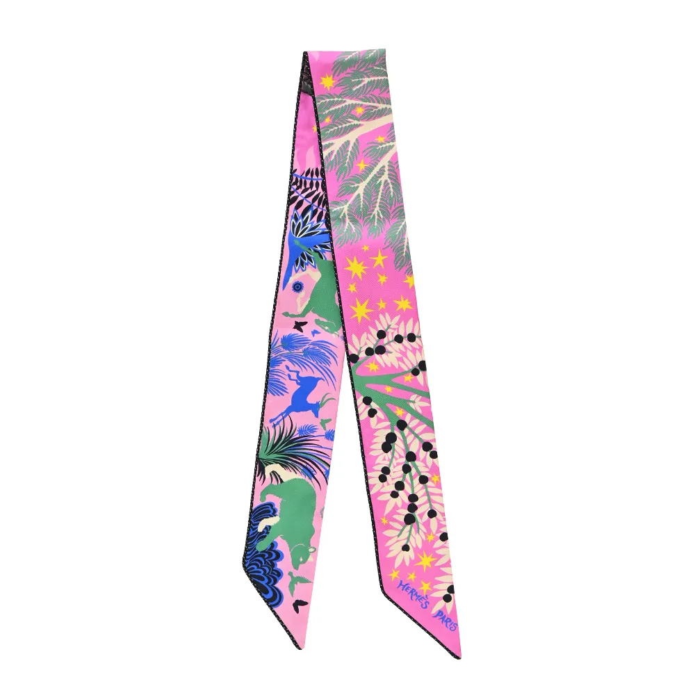 Hermes 愛馬仕Sous le Charme dOrphee希臘神話Twilly絲巾(天空藍/粉/朱紅) 歷史價格詳細信息