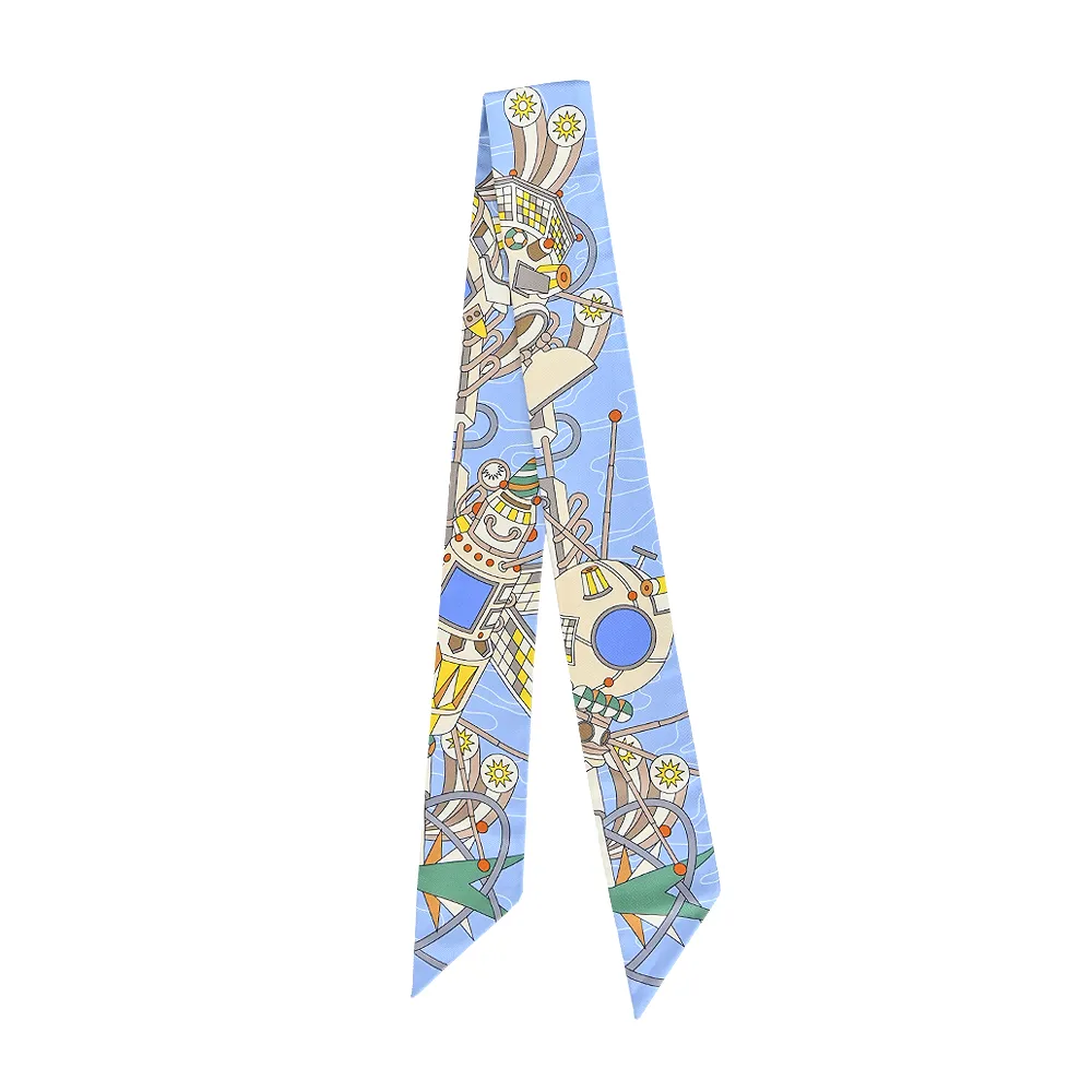 Hermes 愛馬仕Odyssey未來世界 Twilly絲巾(黑/紫) 歷史價格詳細信息