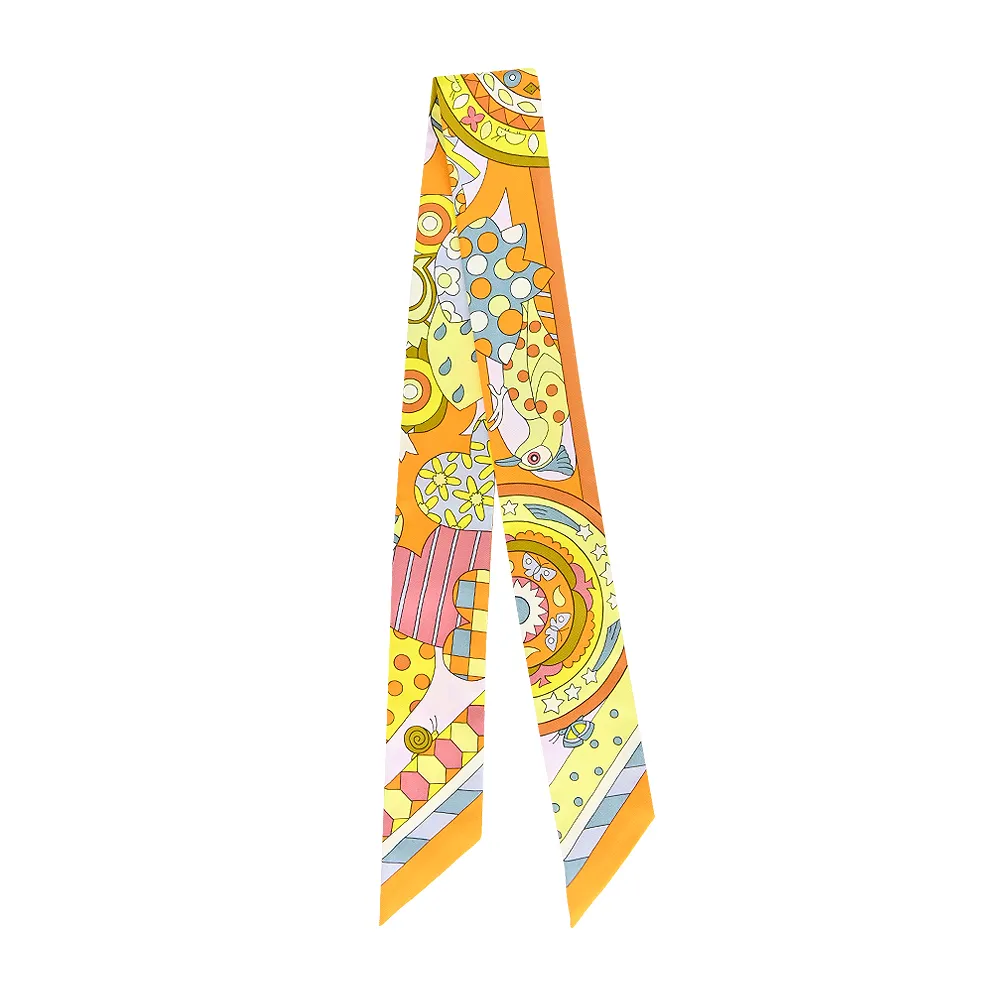 Hermes 愛馬仕 Les Folies du Ciel熱氣球90 真絲雙面用方巾(粉黃/淡粉) 歷史價格詳細信息