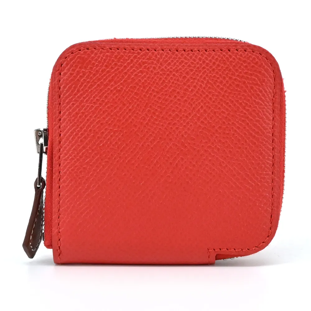 Hermes 愛馬仕 Silk In Epsom小牛皮拉鍊絲巾長夾(AM橘紅) 歷史價格詳細信息