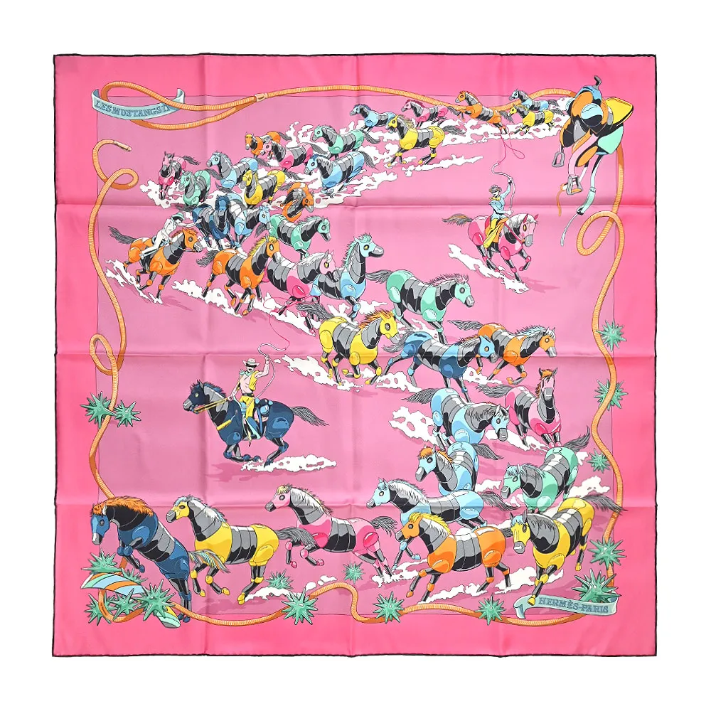 Hermes 愛馬仕 Les Folies du Ciel熱氣球90 真絲雙面用方巾(粉黃/淡粉) 歷史價格詳細信息