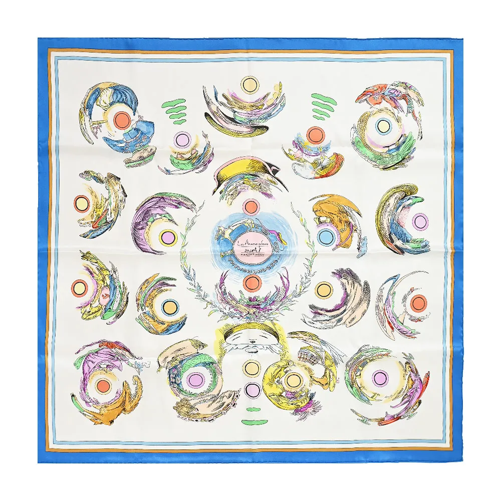 Hermes 愛馬仕 Les Folies du Ciel熱氣球90 真絲雙面用方巾(粉黃/淡粉) 歷史價格詳細信息