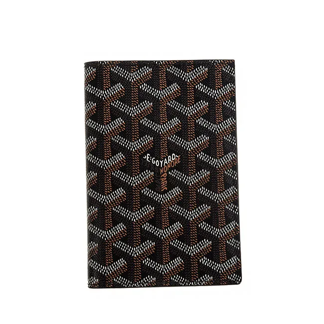 GOYARD 新款PLUMET系列白綠斜紋帆布LOGO翻蓋扁斜背包 (黑色) 歷史價格詳細信息