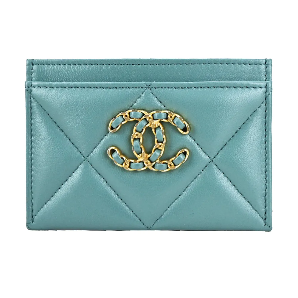 CHANEL 經典雙C LOGO菱格粒紋小羊皮金釦卡片夾(桃紅) 歷史價格詳細信息