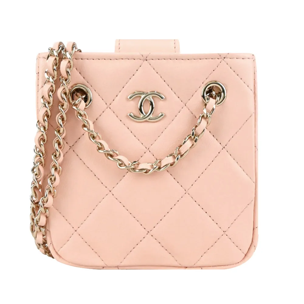 CHANEL經典金色雙C金屬菱紋小牛皮翻蓋三折短夾(芥末綠) 歷史價格詳細信息