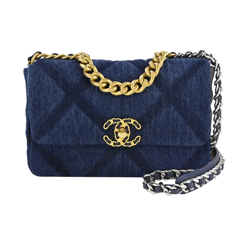 CHANEL 經典藍色琺瑯雙C LOGO滾邊造型胸針(金色) 歷史價格詳細信息