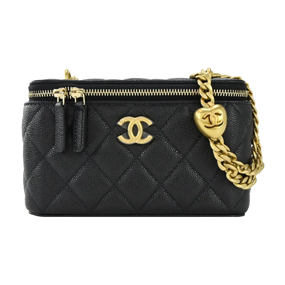 CHANEL 經典菱格紋小牛皮星星綴飾鏈帶斜背包(黑色) 歷史價格詳細信息