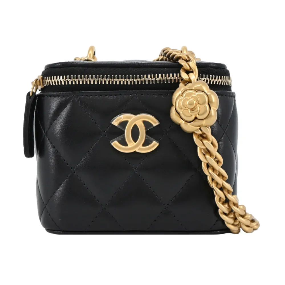 CHANEL經典金色雙C金屬菱紋小牛皮翻蓋三折短夾(芥末綠) 歷史價格詳細信息