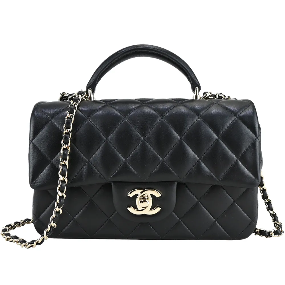 CHANEL Flap bag經典菱格紋小羊皮金釦愛心鏈帶肩背/斜背包(黑色) 歷史價格詳細信息