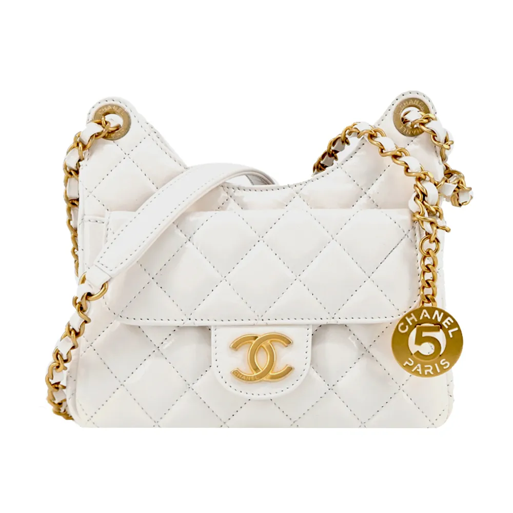 CHANEL Hobo Bag經典雙C LOGO菱格紋小羊皮小號手提/肩背包(黑色) 歷史價格詳細信息