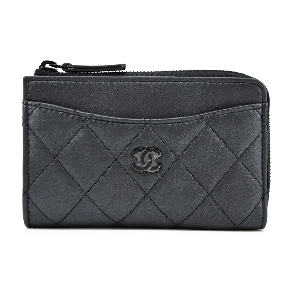 CHANEL 經典雙C LOGO荔枝紋小牛皮對開短夾(粉色) 歷史價格詳細信息