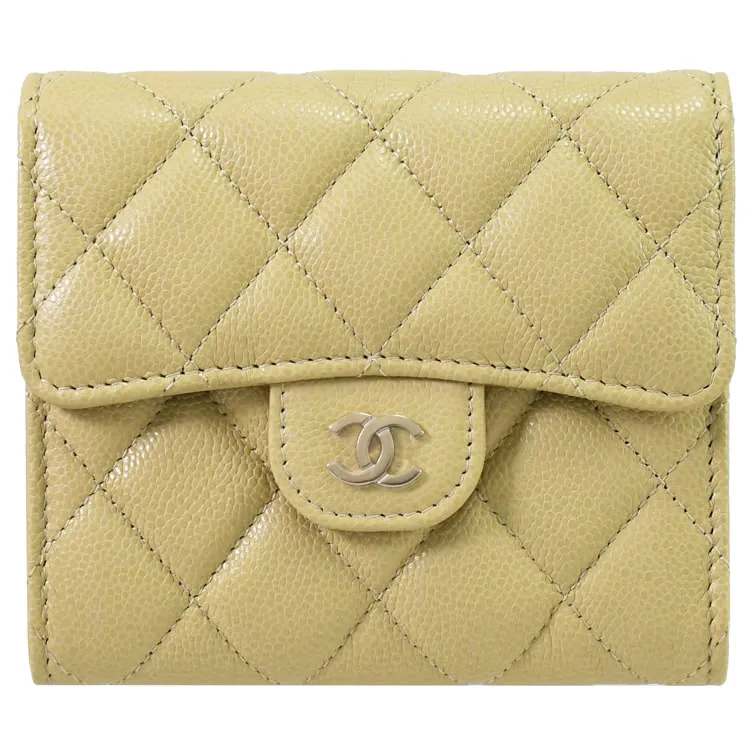 CHANEL AP0232 經典雙C菱格紋小牛皮釦式中夾.棕/淡金 歷史價格詳細信息