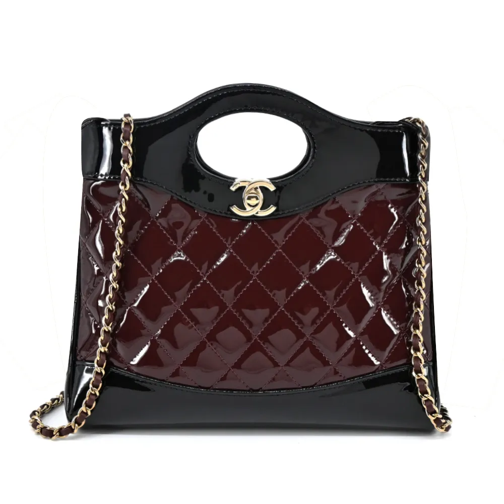 CHANEL 31經典雙C LOGO 菱格紋小牛皮迷你購物包(黑色) 歷史價格詳細信息