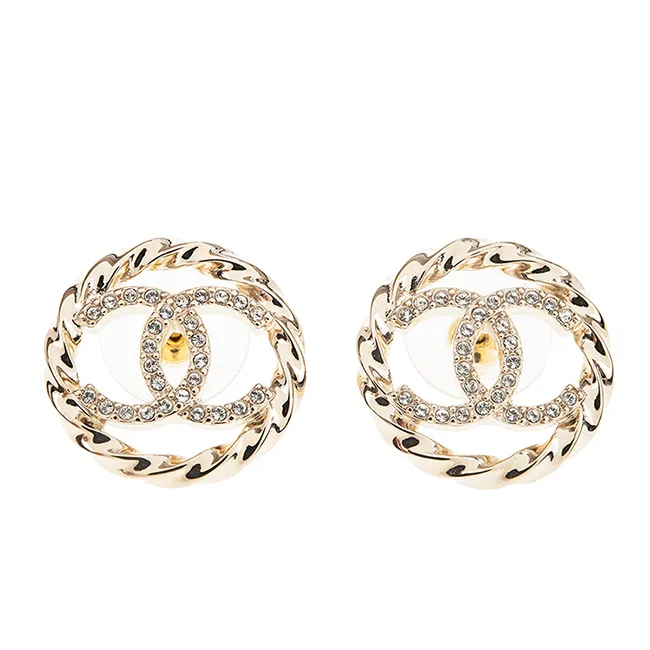 CHANEL 經典水鑽穿鍊LOGO荔枝牛皮金釦WOC手拿/斜背包 (黑色) 歷史價格詳細信息