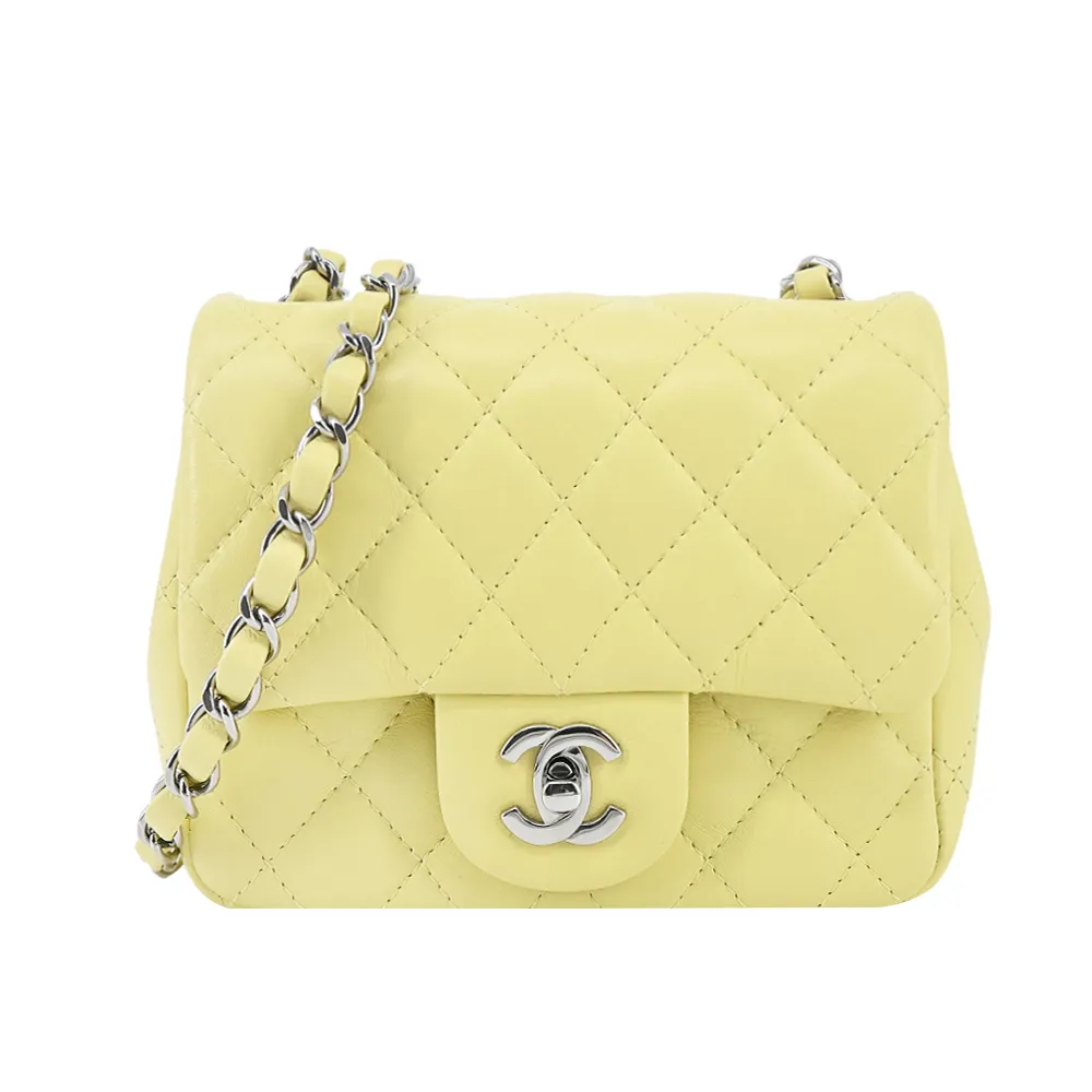 CHANEL 經典 MINI FLAP BAG HANDLE吊飾 菱格V字縫線小羊皮兩用包(黑色) 歷史價格詳細信息