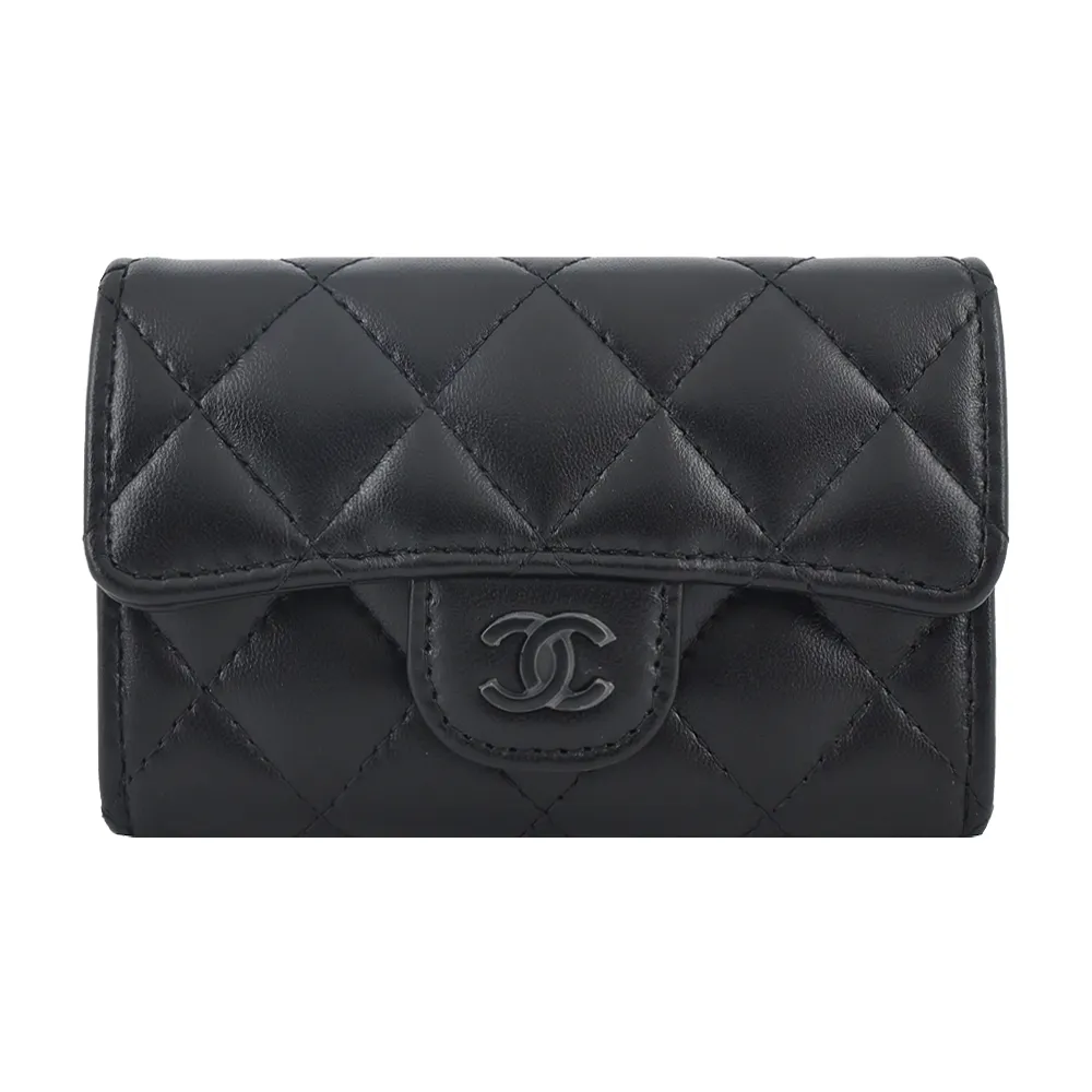 CHANEL 經典雙C LOGO菱格小牛皮卡片夾(粉色) 歷史價格詳細信息