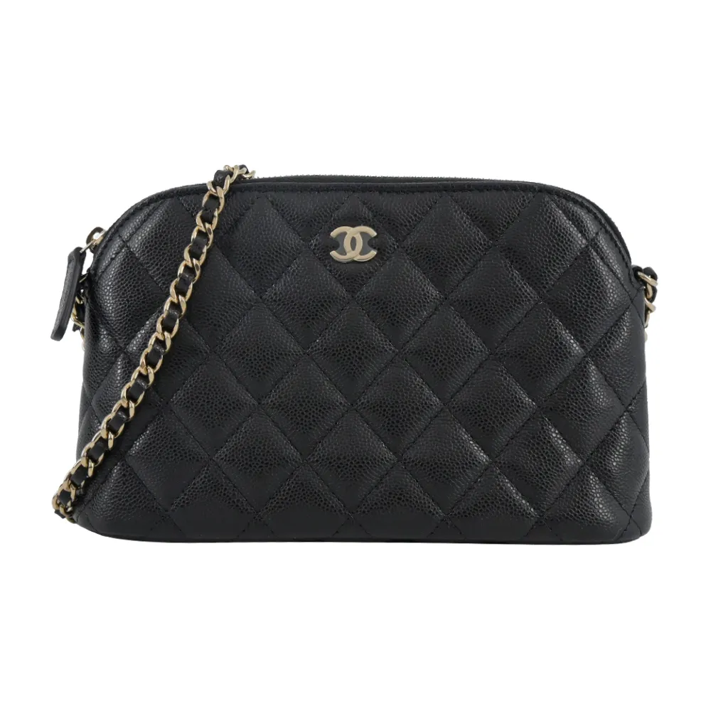 Chanel 雙C so black ㄧ字拉鍊零錢包 88成新[售出] 歷史價格詳細信息