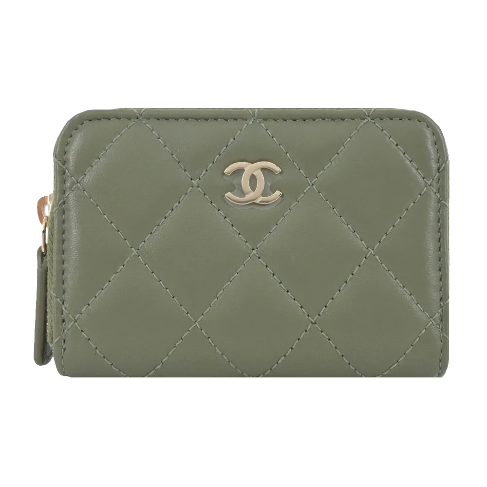 CHANEL 經典雙C LOGO菱格小牛皮卡片夾(粉色) 歷史價格詳細信息