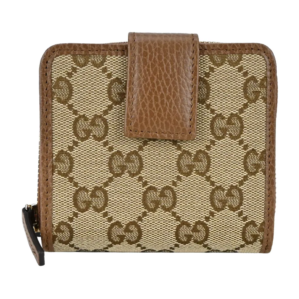 GUCCI GG 帆布牛皮滾邊對開零錢袋短夾(黑色) 150413 G1XWN 8615 歷史價格詳細信息