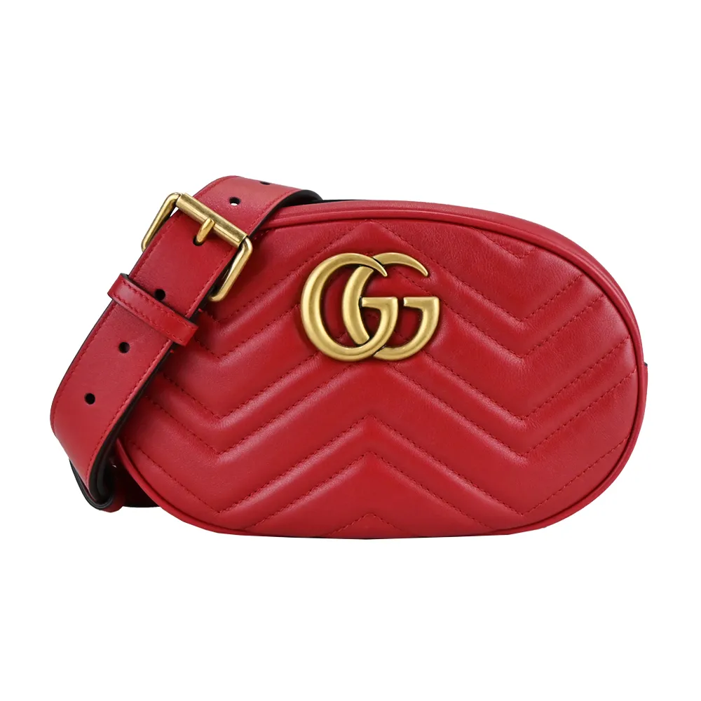 GUCCI GG Marmont 牛皮縫線手提肩背包(咖) 歷史價格詳細信息