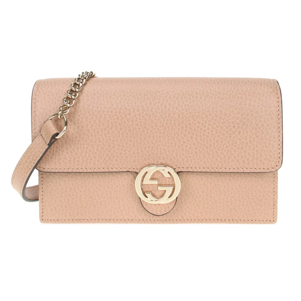 GUCCI GG Marmont系列荔枝紋雙層鏈帶肩/斜背包(中/黑色) 歷史價格詳細信息