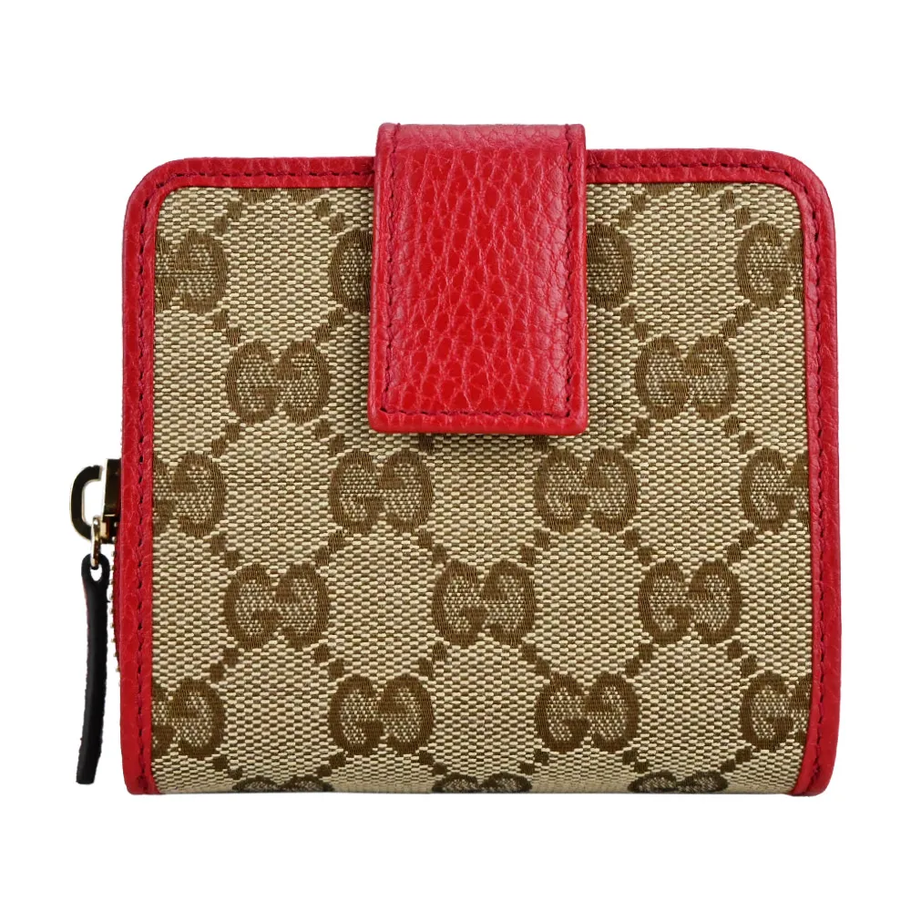 GUCCI GG 帆布牛皮滾邊對開零錢袋短夾(黑色) 150413 G1XWN 8615 歷史價格詳細信息