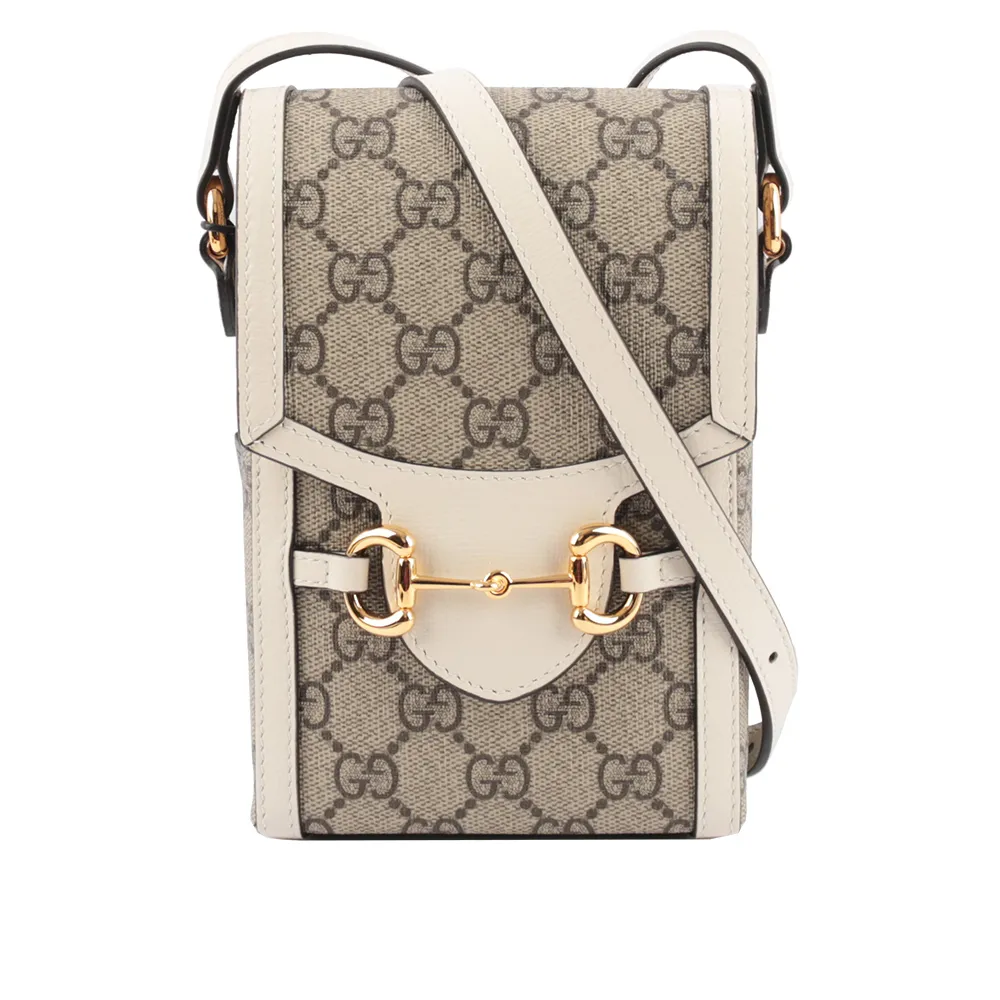 GUCCI GG Supreme 帆布及皮革綠紅迷你拉鍊二用包(米色/烏木色) 671682 96IWT 8745 歷史價格詳細信息