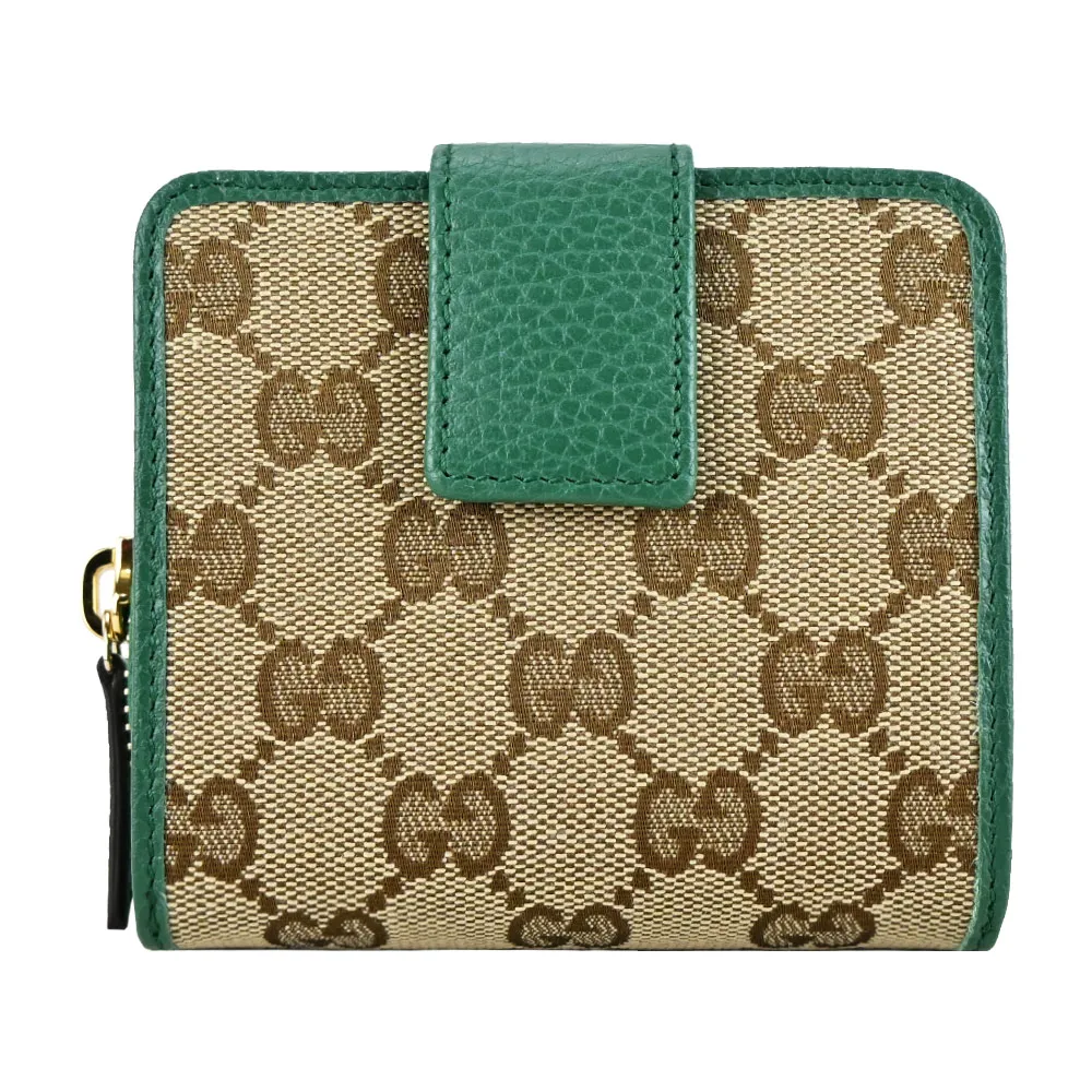 GUCCI GG 帆布牛皮滾邊對開零錢袋短夾(黑色) 150413 G1XWN 8615 歷史價格詳細信息