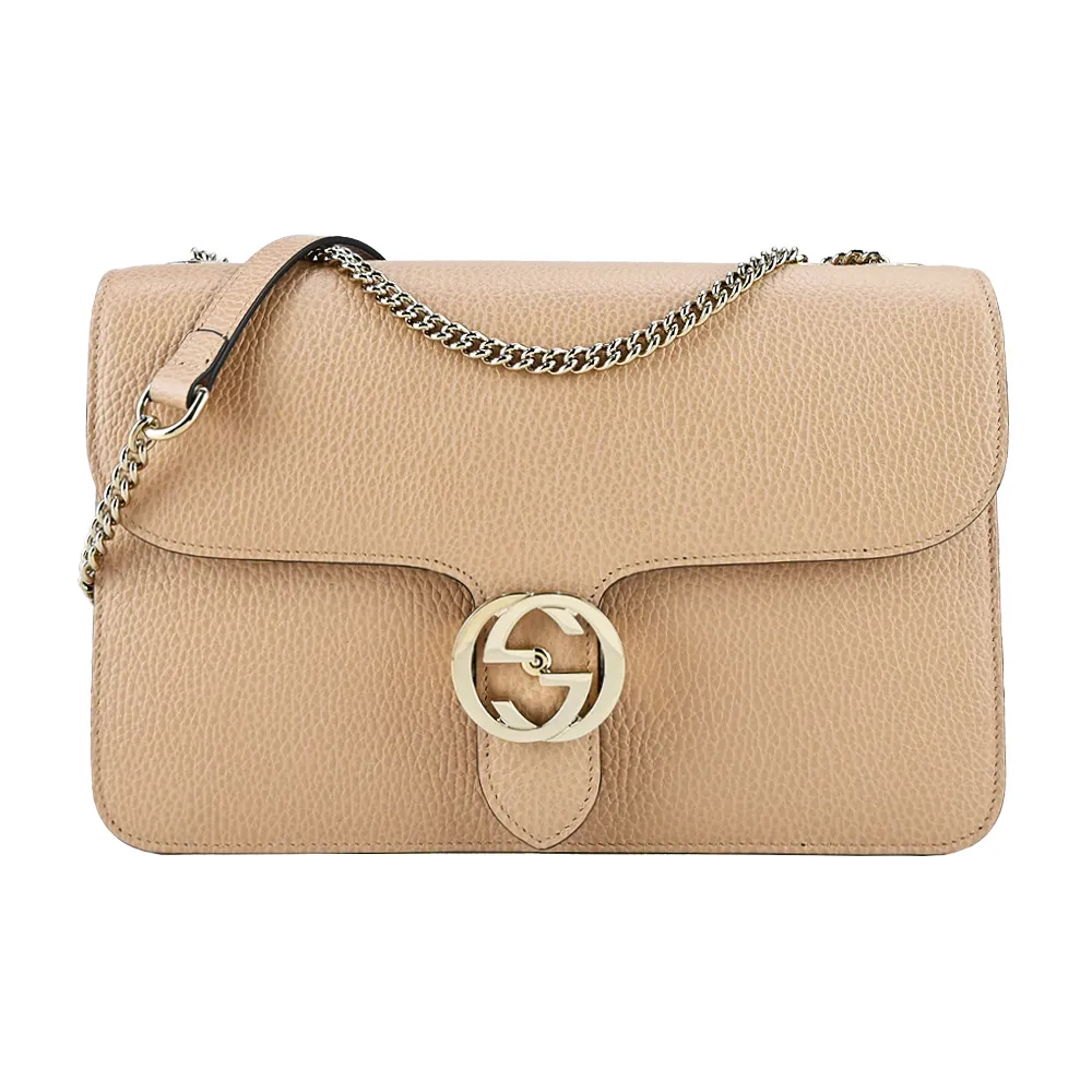 GUCCI GG Marmont系列荔枝紋雙層鏈帶肩/斜背包(中/黑色) 歷史價格詳細信息