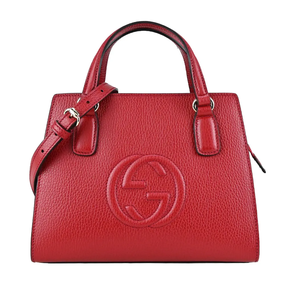 GUCCI 經典 GG LOGO荔枝牛皮翻蓋短夾(紅) 歷史價格詳細信息