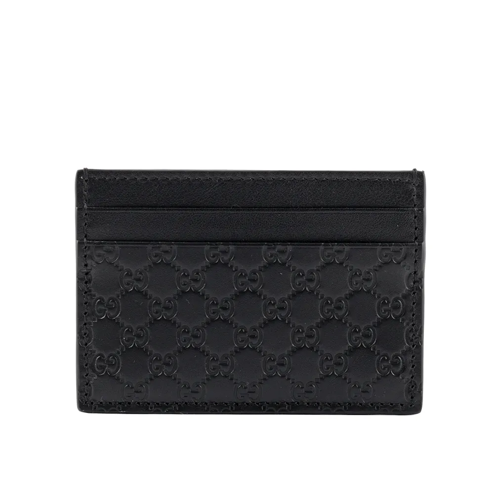 GUCCI Guccissima 壓紋牛皮證件照卡層對開長夾_展示品(黑色) 歷史價格詳細信息