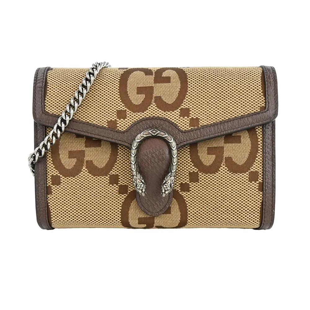 GUCCI Dionysus 素面牛皮虎頭扣翻蓋手拿包(白) 歷史價格詳細信息