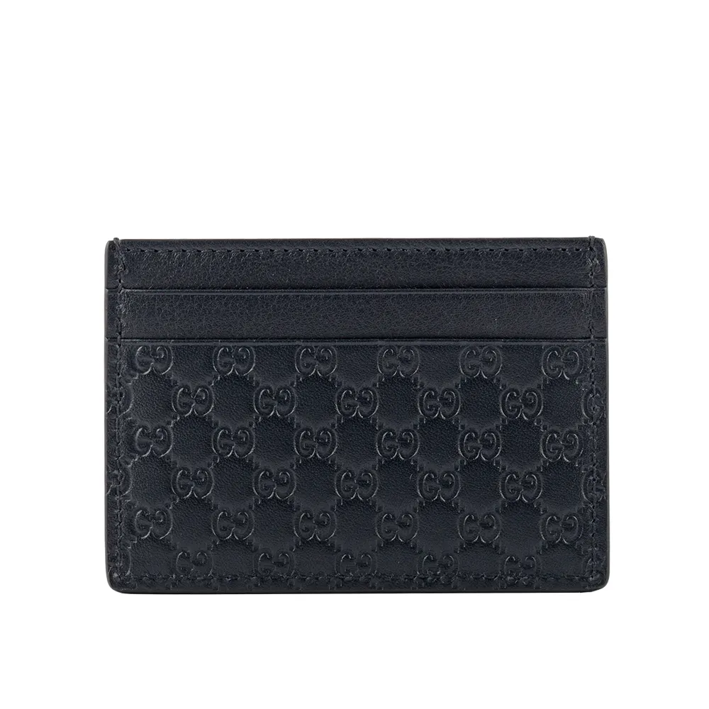 GUCCI Guccissima 壓紋牛皮證件照卡層對開長夾_展示品(黑色) 歷史價格詳細信息