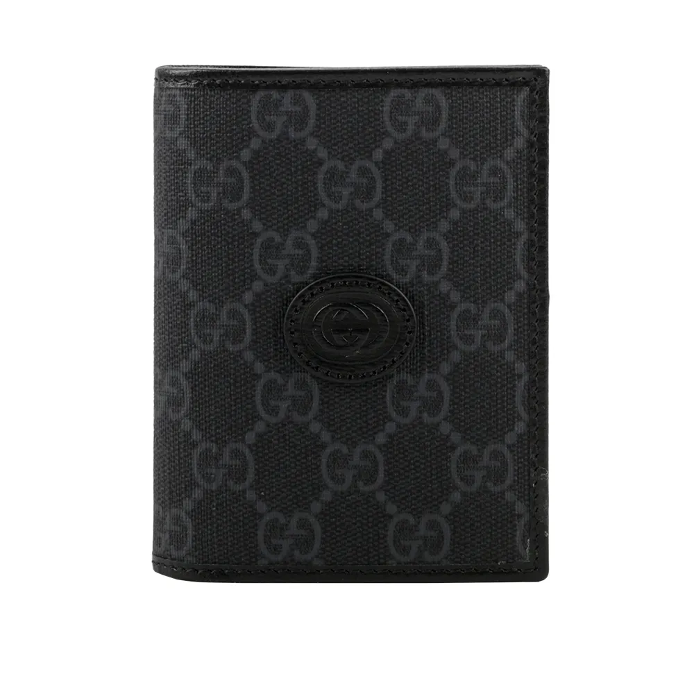 GUCCI Interlocking G Logo 塗層帆布及皮革單肩後背包/胸口包(米色/烏木色) 696016 92THG 8563 歷史價格詳細信息