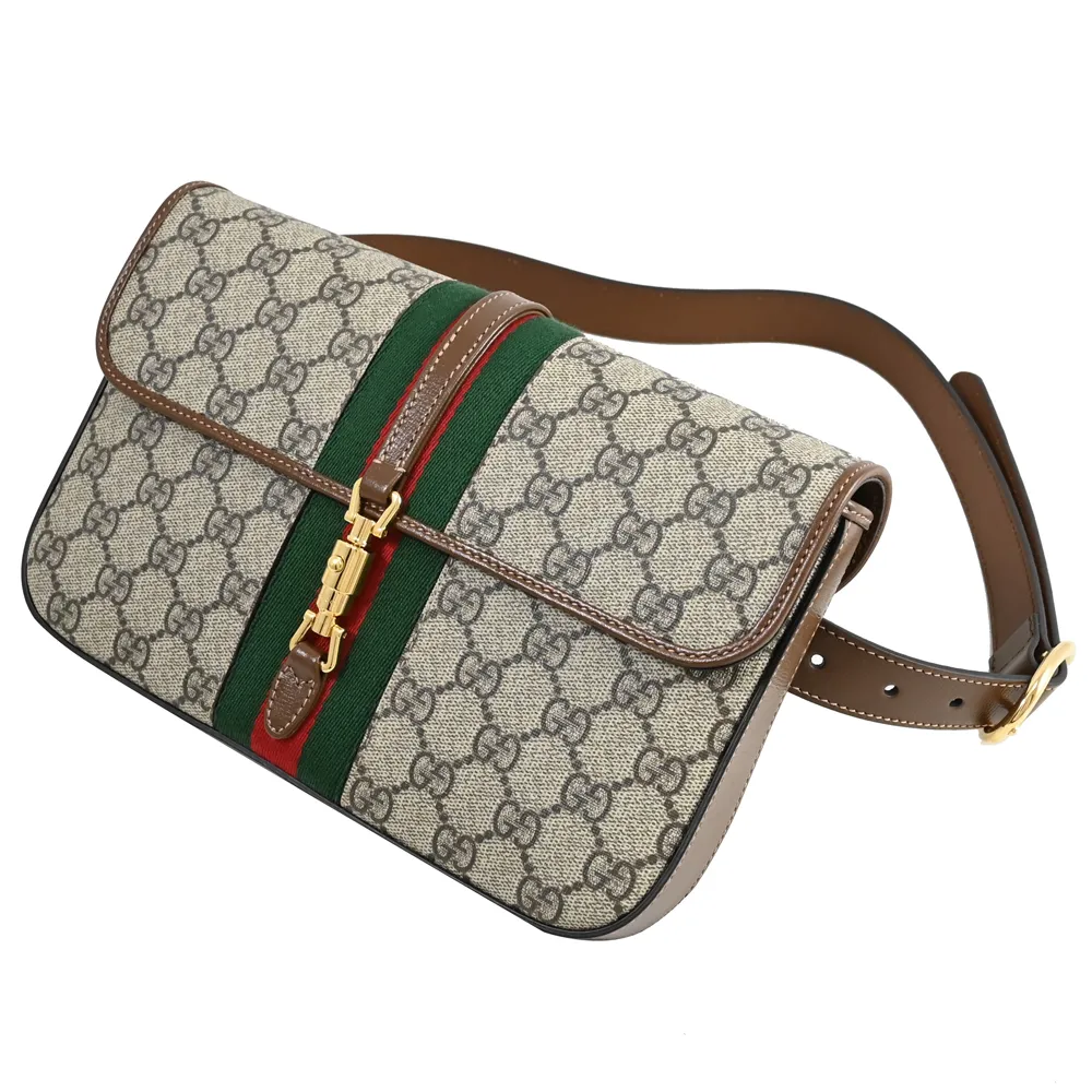 GUCCI Jackie 1961系列 GG Supreme帆布中號手提/肩背包(單寧藍) 歷史價格詳細信息