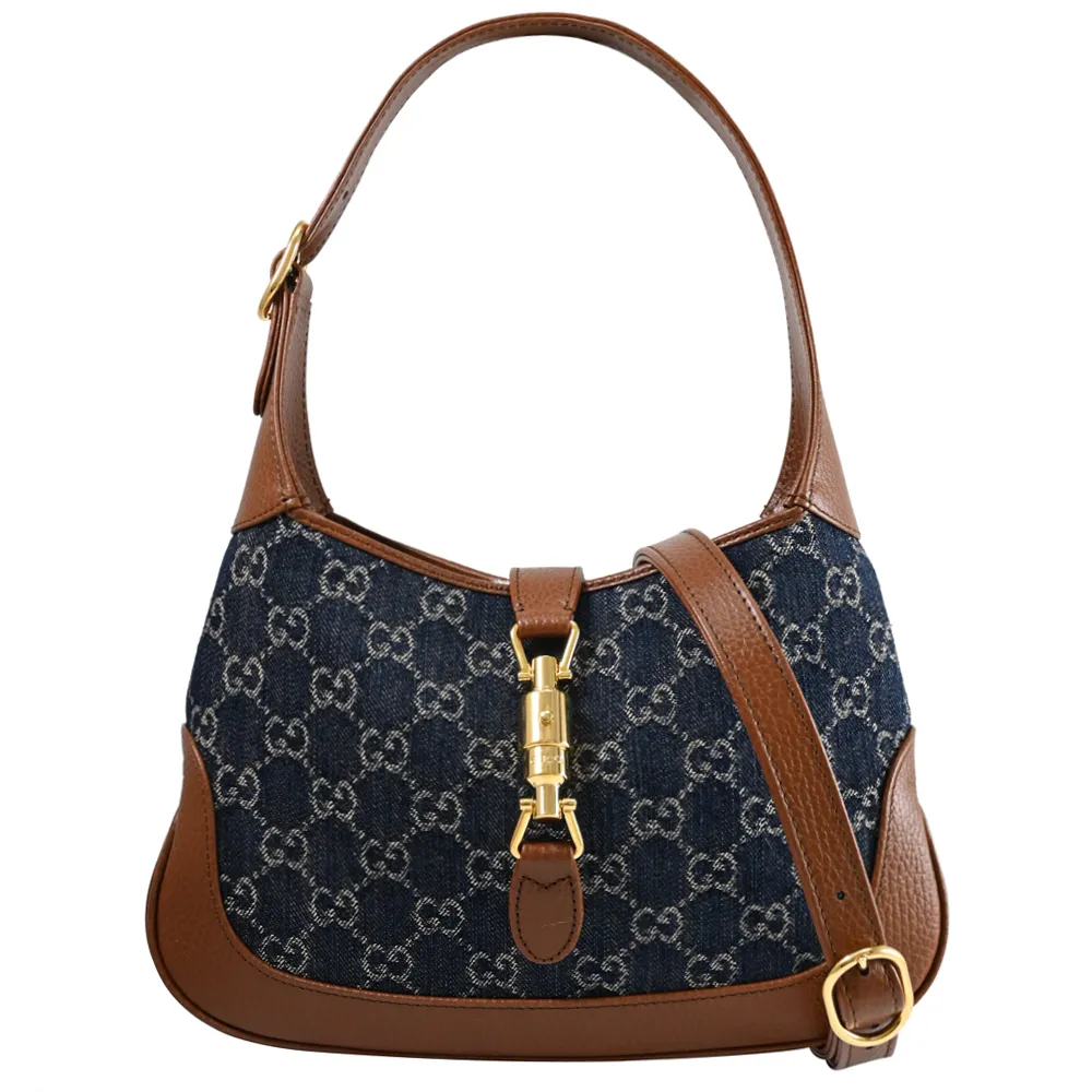 GUCCI Jackie 1961系列 GG Supreme帆布中號手提/肩背包(單寧藍) 歷史價格詳細信息