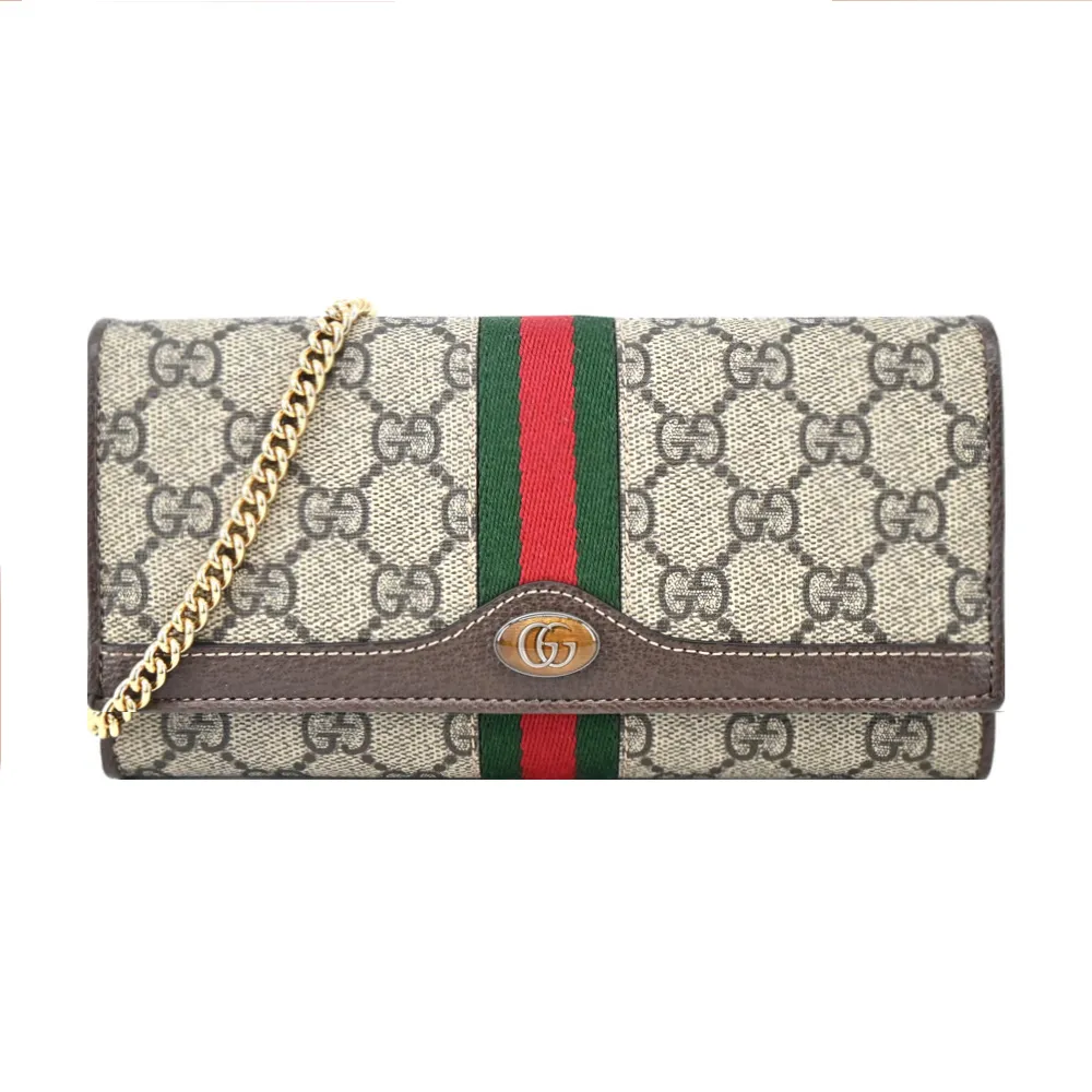 GUCCI GG Ophidia 綠紅織帶及皮革翻蓋長夾(黑色) 719886 DJ2DG 1060 歷史價格詳細信息