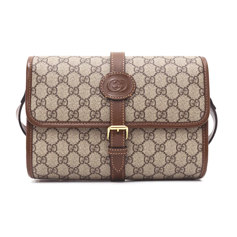 GUCCI 經典GG Marmont 印花帆布雙面用皮帶(卡其) 歷史價格詳細信息