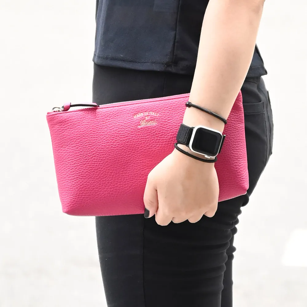 GUCCI 桃紅色麂皮經典馬銜高跟楔型涼鞋 歷史價格詳細信息