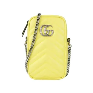 GUCCI  GG Marmont 迷你絎縫皮革斜背/相機包(黑色) 歷史價格詳細信息