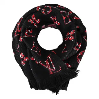 Louis Vuitton Logomania Lucky Monogram 心型紅唇羊毛圍巾(芭蕾粉) 歷史價格詳細信息