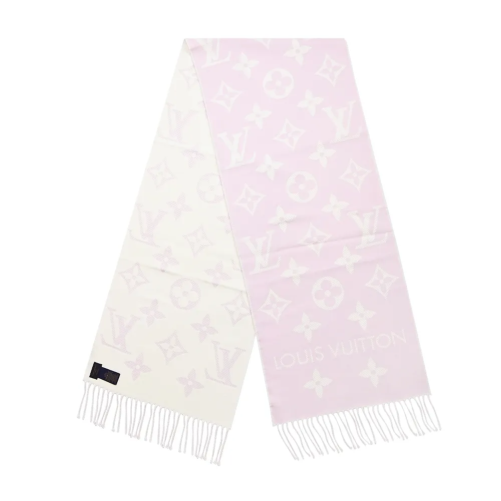Louis Vuitton Essential Shine Monogram圖案羊毛圍巾(玫粉) 歷史價格詳細信息