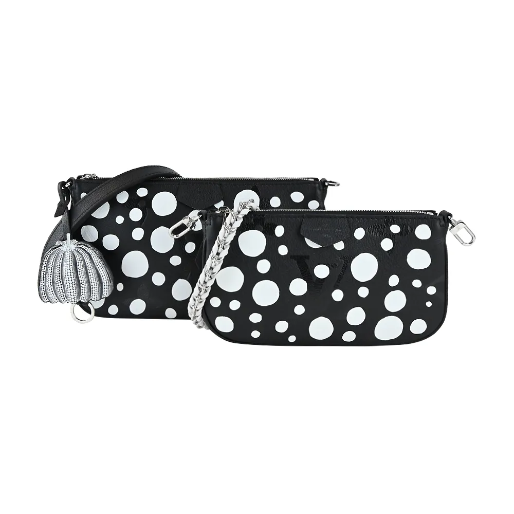 LV x YK Infinity Dots 圓點印花MULTI POCHETTE ACCESSOIRES混合式斜背包(卡其) 歷史價格詳細信息