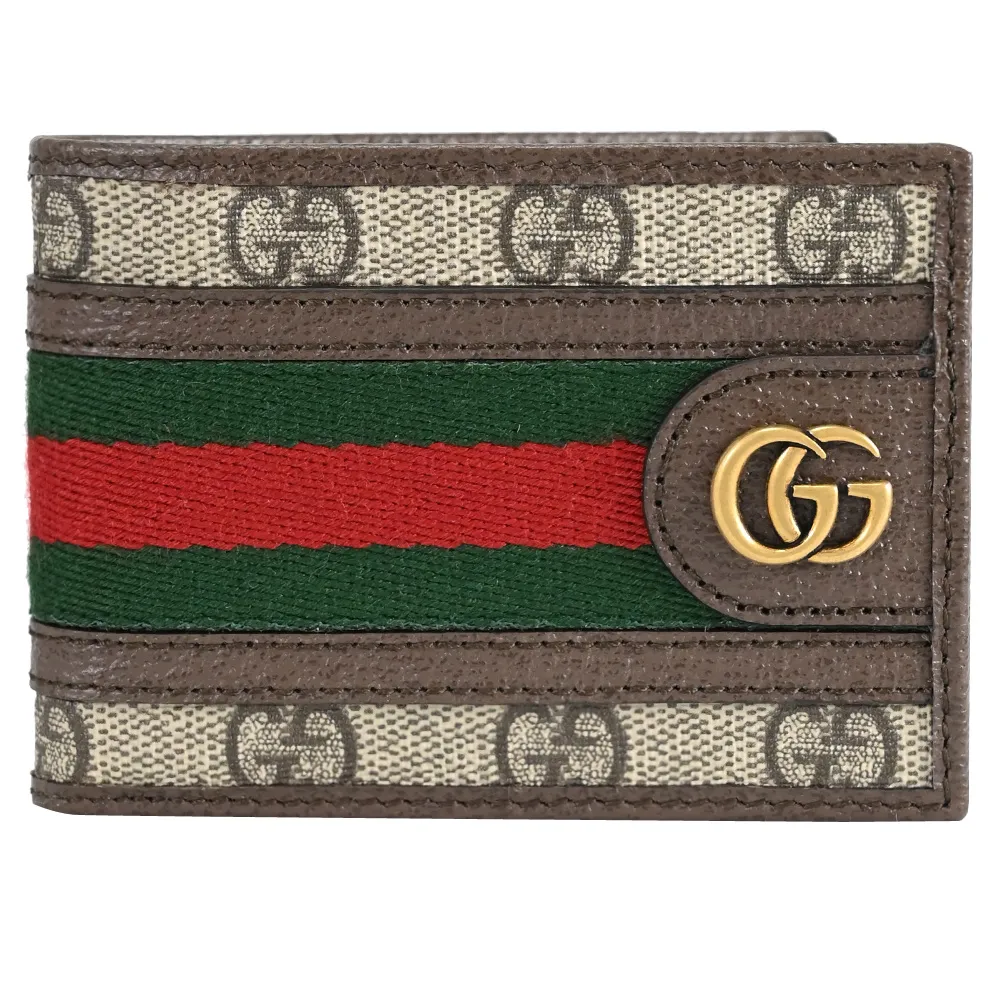 GUCCI 經典Ophidia GG帆布拼接皮革卡片夾(粉色) 歷史價格詳細信息