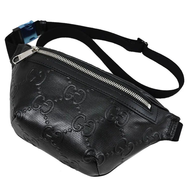 GUCCI 658582 經典LOGO撞色印花斜背胸口包/腰包.綠/藍 歷史價格詳細信息