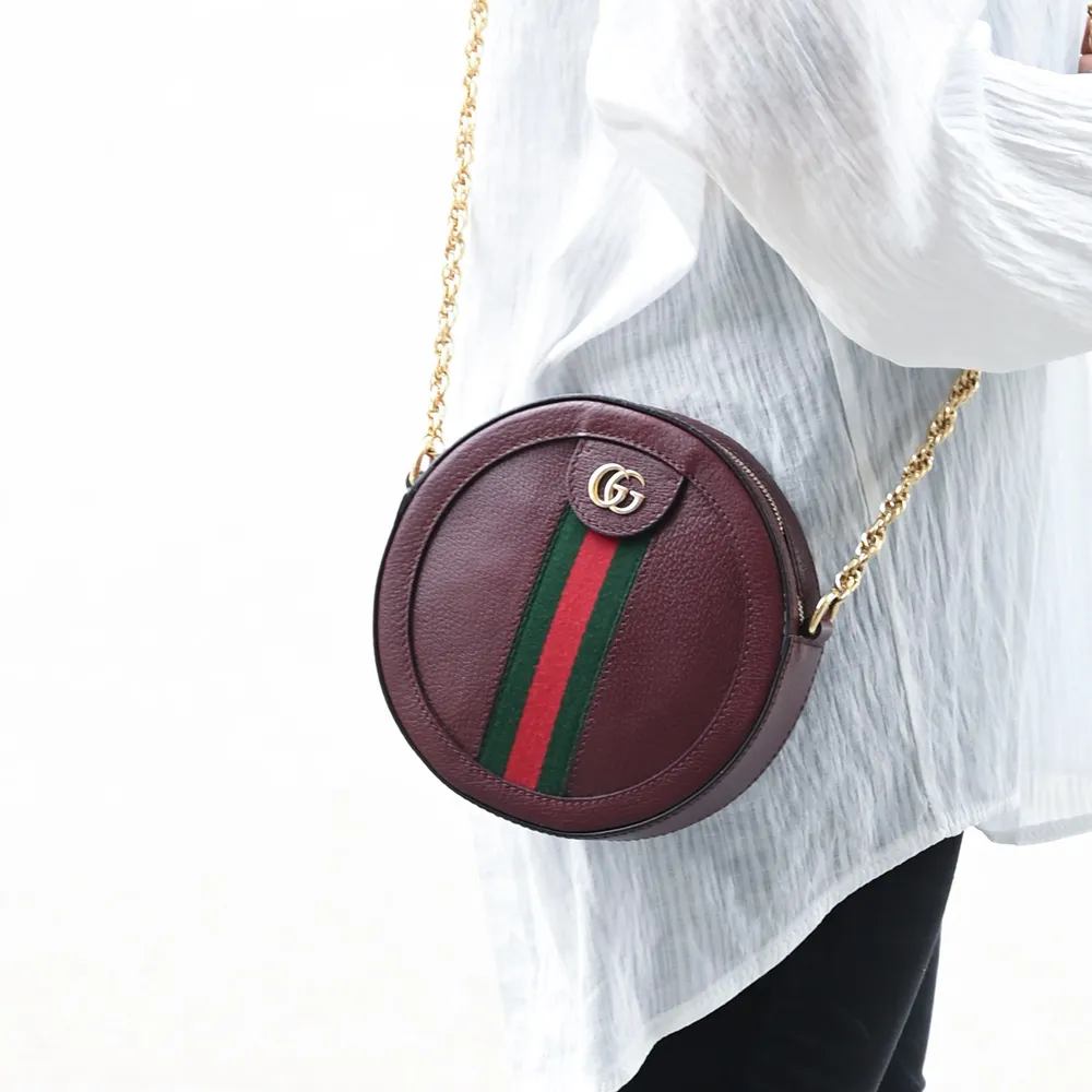 GUCCI Ophidia GG 紅綠織紋woc翻蓋斜背包(烏木色) 歷史價格詳細信息